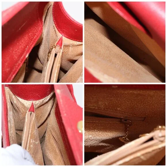 GUCCI Bamboo Hand Bag Leather Red Gold 002 0260 2615 Auth ep12137 - Picture 16 of 16